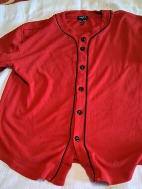 Forever 21 Red Cardigan with Black Trim